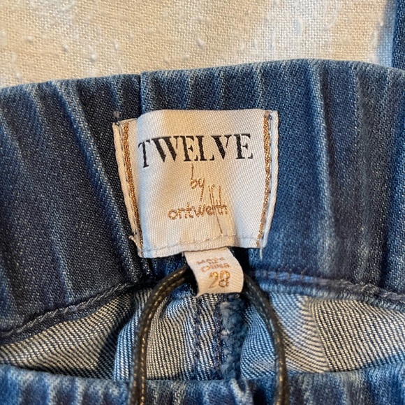 New! Denim Crop Lace Up Blue Jeans! Size 10/12 - Picture 7 of 8